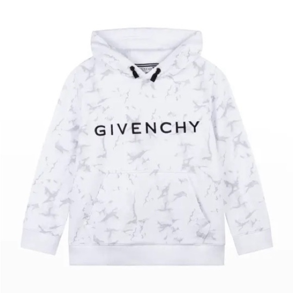 GIVENCHY Boy's Hoodie Sweatshirt with Cracked-Effect Print. sz. 10